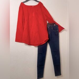 Shirt and jeans Gap set  for girls . Shirt medium / jeans size 12